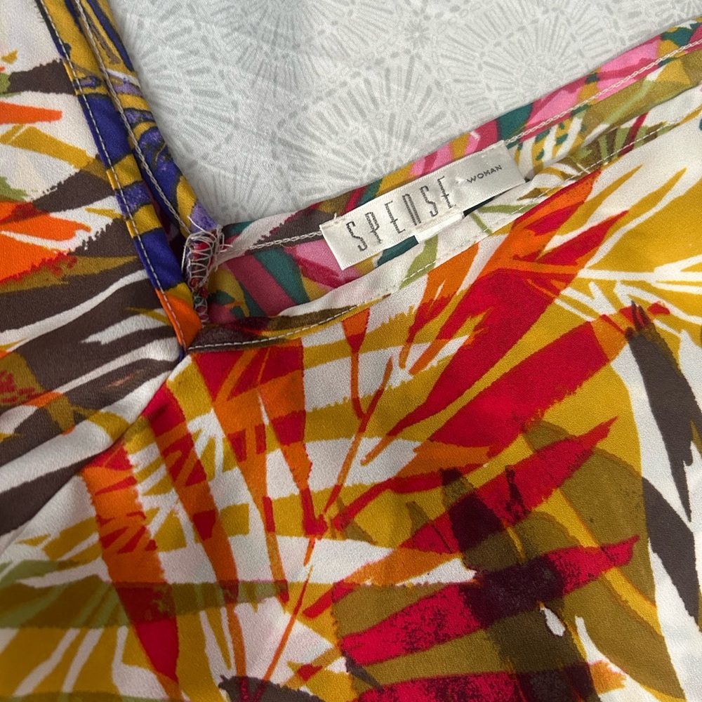 Spense Multicolor Leaf Print Top XL - Picture 4 of 4